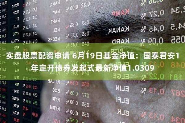 实盘股票配资申请 6月19日基金净值：国泰君安1年定开债券发起式最新净值1.0309